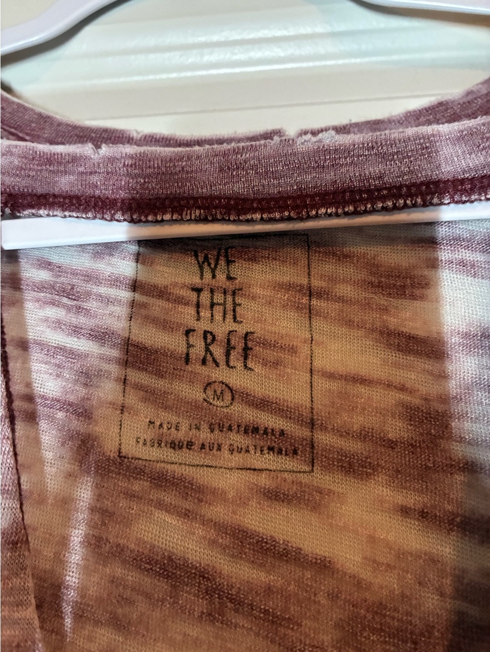 *Final Price* Free People We The Free Maroon Jordan Short Sleeve Tee Burnout M/L - Picture 3 of 4